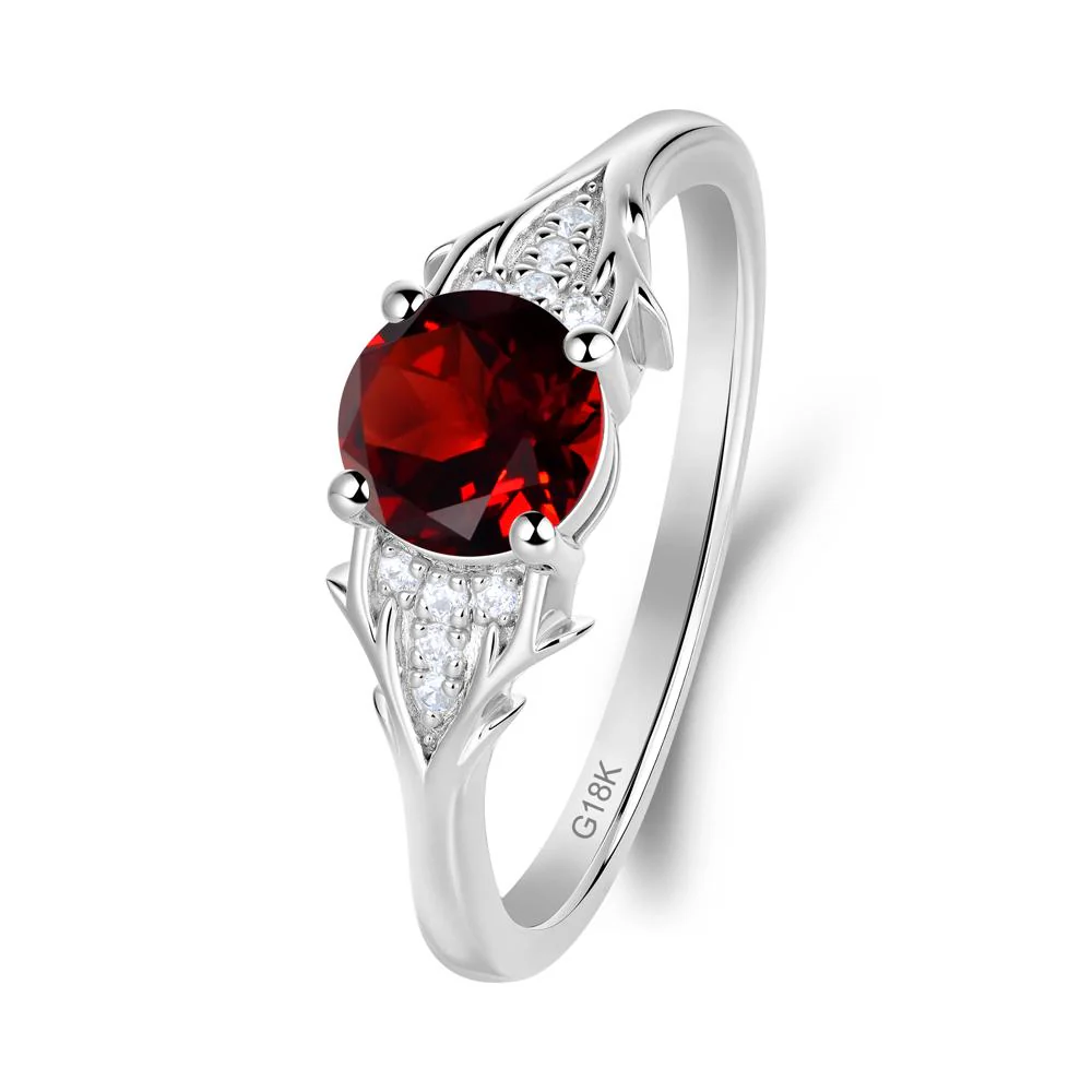 Nature Inspired Twig Textures Garnet Ring - Image 3