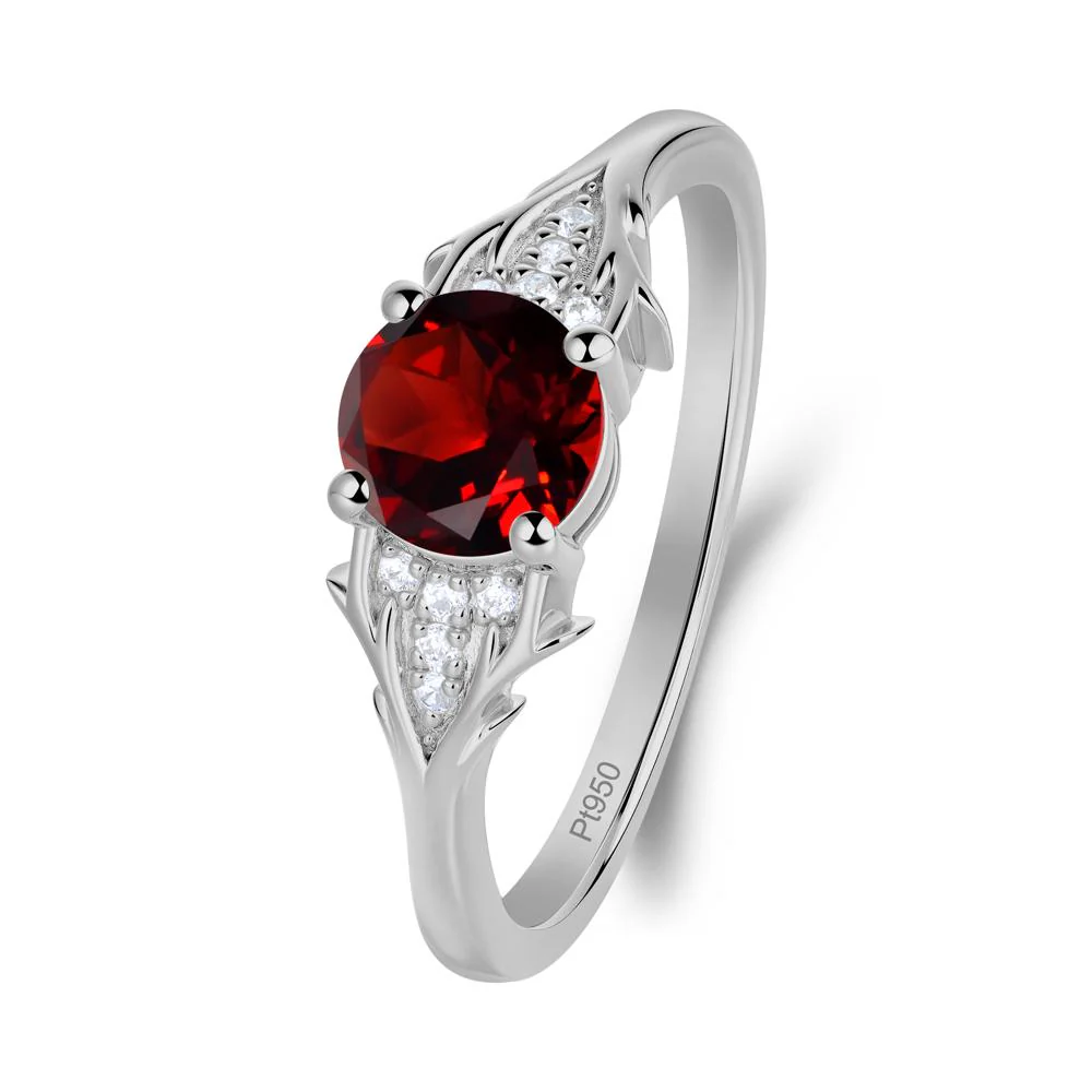 Nature Inspired Twig Textures Garnet Ring - Image 5