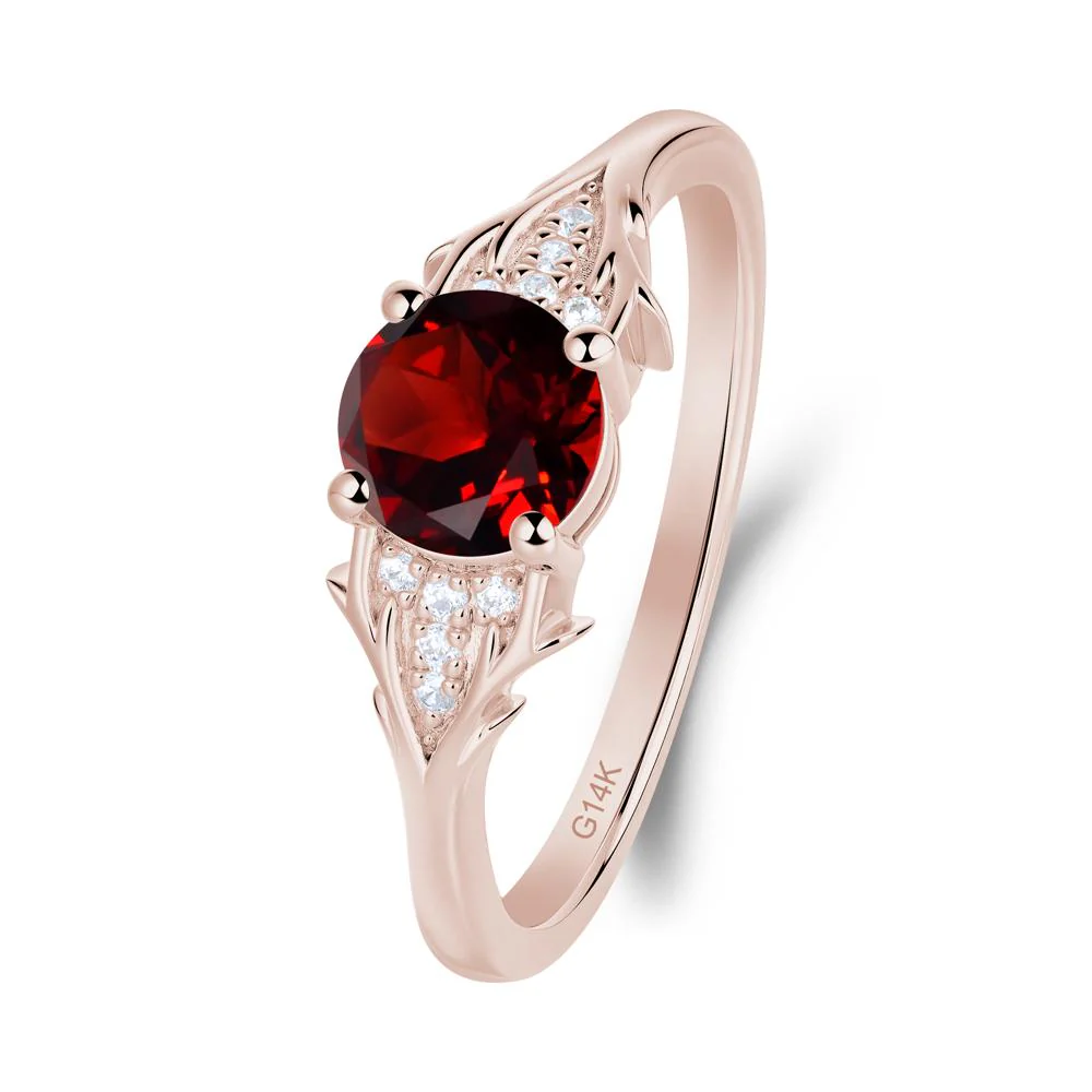 Nature Inspired Twig Textures Garnet Ring - Image 7