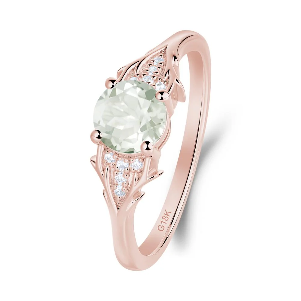 Nature Inspired Twig Textures Green Amethyst Ring - Image 2
