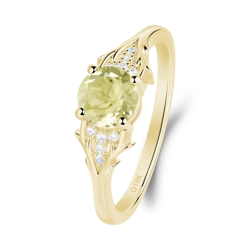 Nature Inspired Twig Textures Lemon Quartz Ring - Image 2