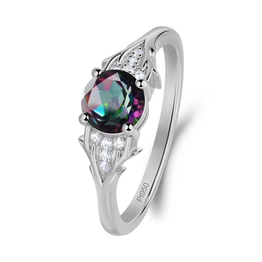 Nature Inspired Twig Textures Mystic Topaz Ring - Image 2