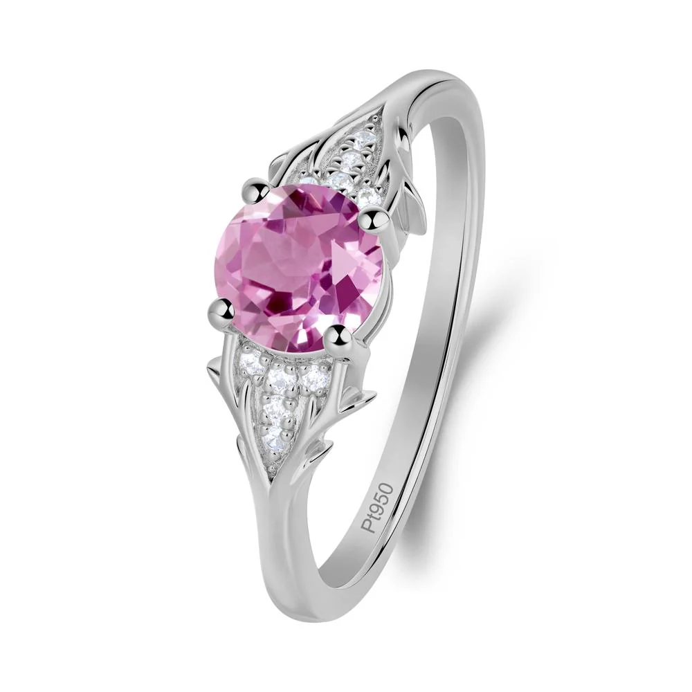 Nature Inspired Twig Textures Pink Sapphire Ring - Image 3