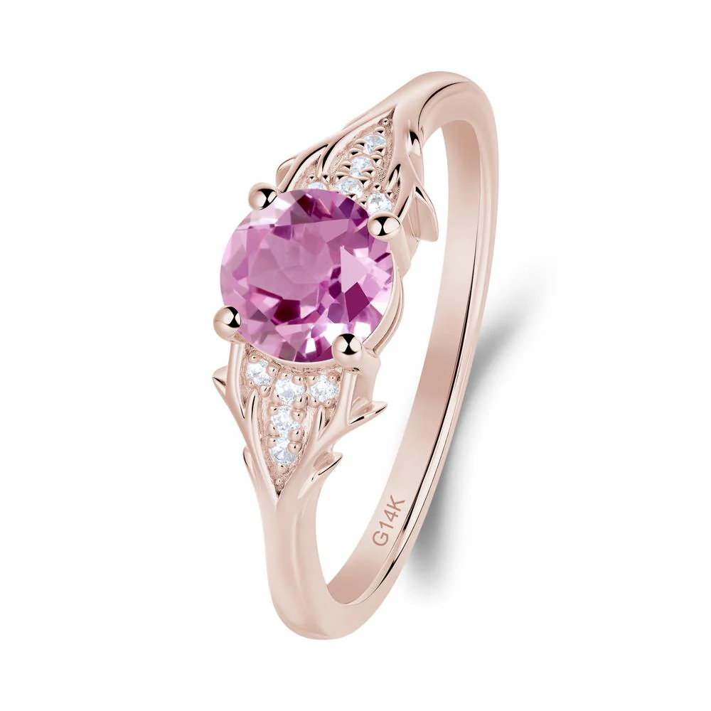 Nature Inspired Twig Textures Pink Sapphire Ring - Image 7