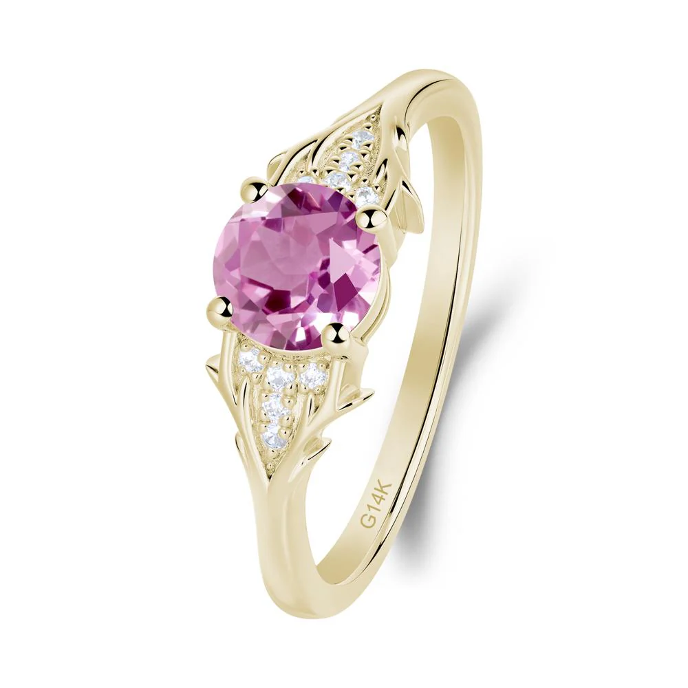 Nature Inspired Twig Textures Pink Sapphire Ring - Image 9