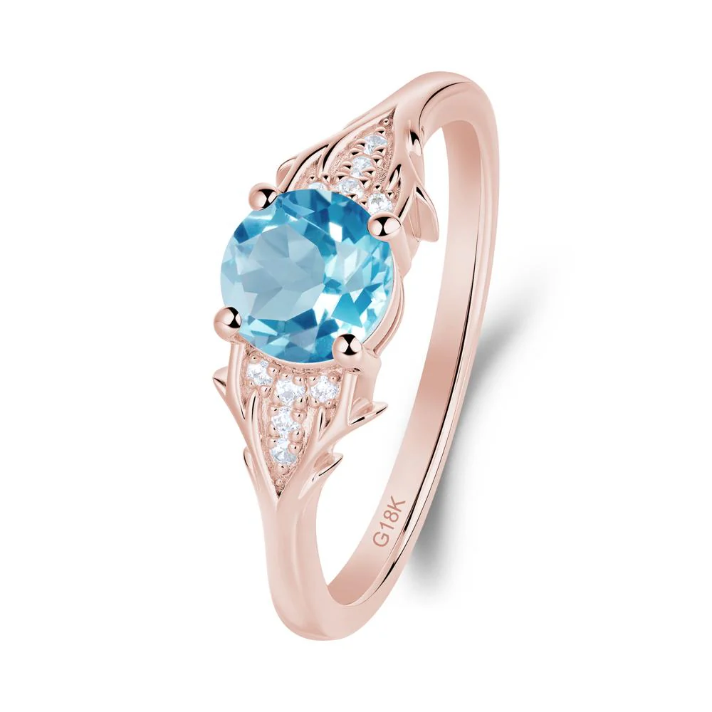 Nature Inspired Twig Textures Swiss Blue Topaz Ring - Image 6
