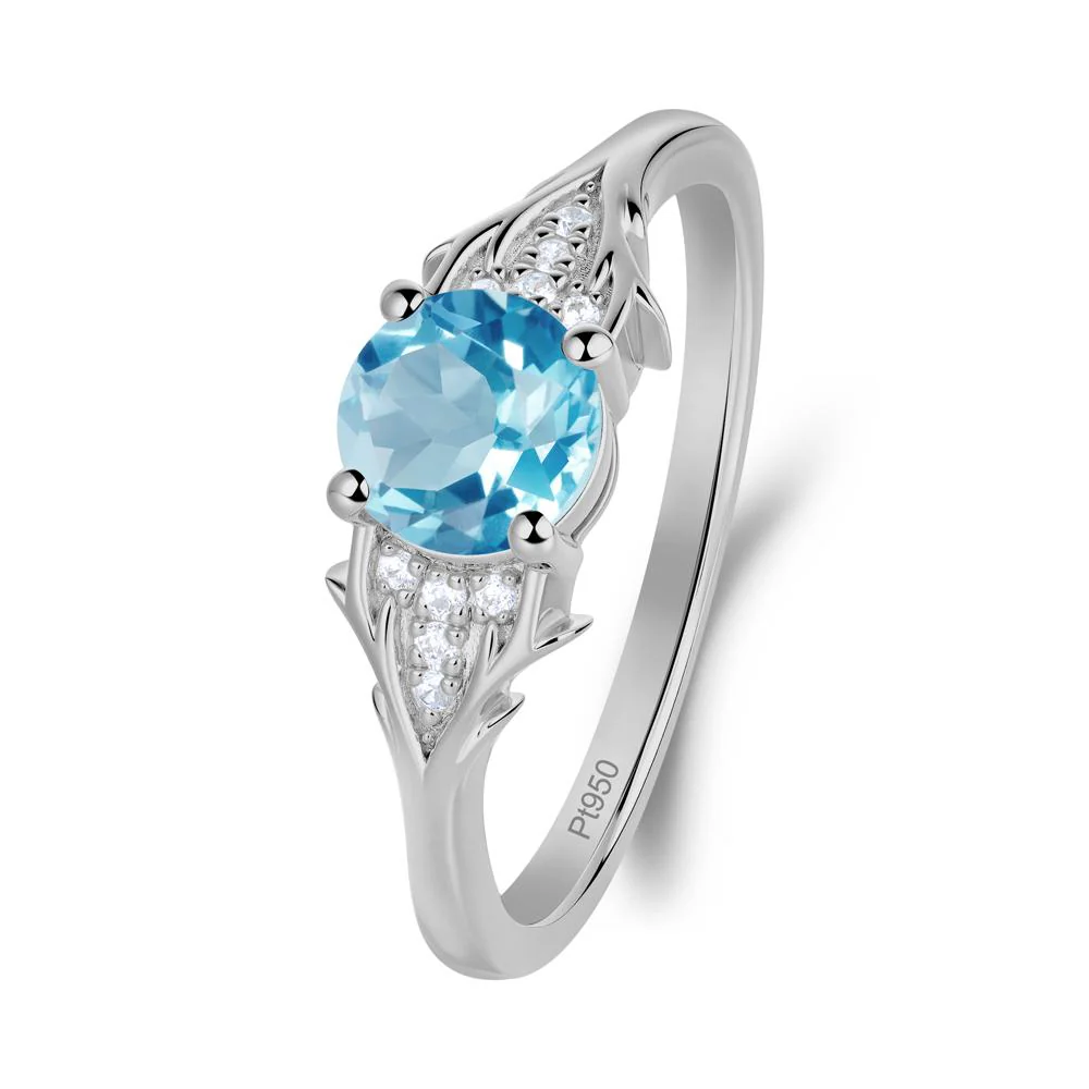Nature Inspired Twig Textures Swiss Blue Topaz Ring - Image 7