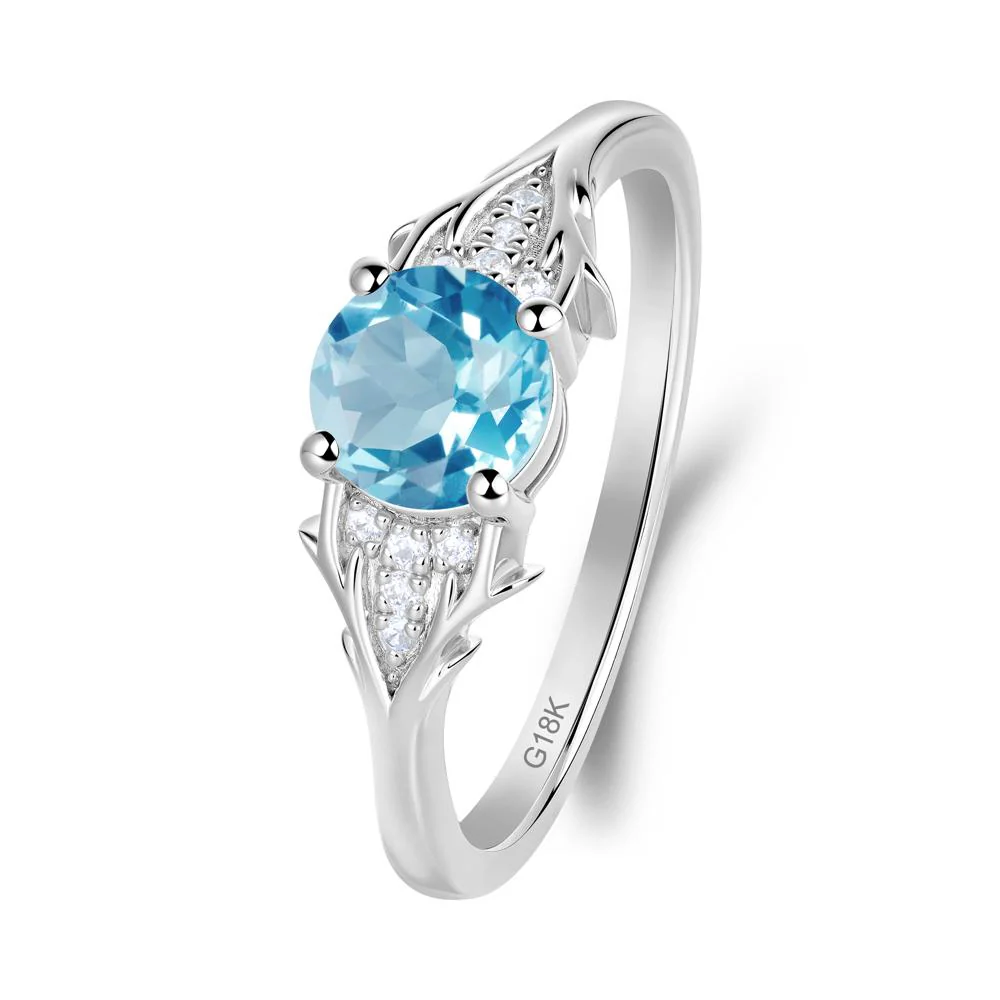 Nature Inspired Twig Textures Swiss Blue Topaz Ring - Image 9