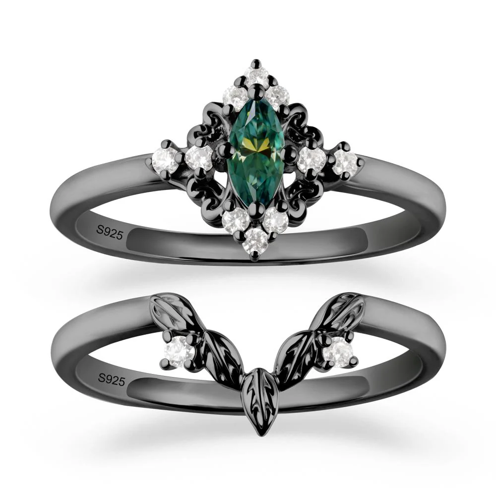 Nature Leaf Green Moissanite Ring Sets - Image 7