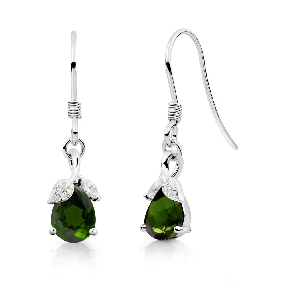 Nature Leaf Inspired Diopside Earrings - Image 2