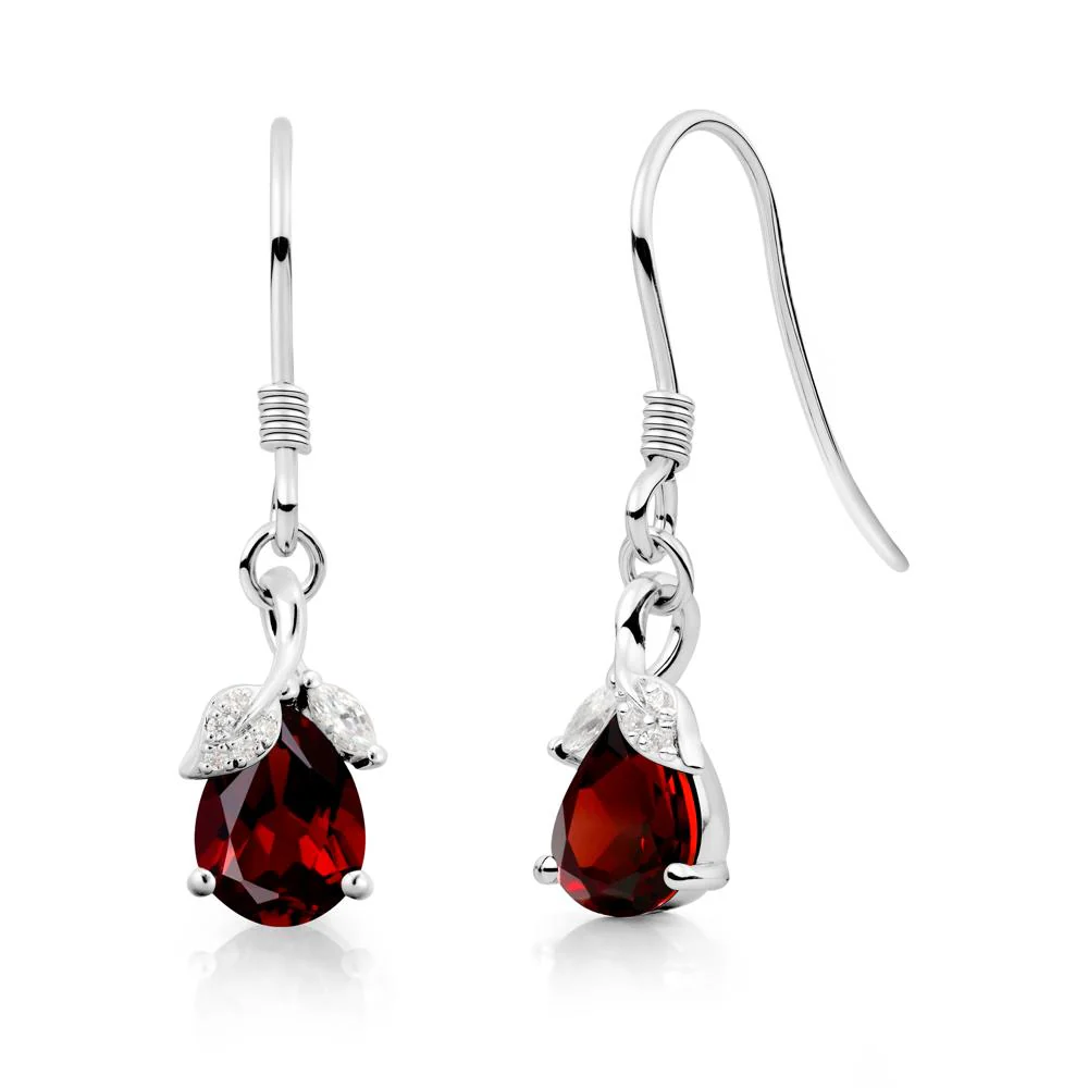 Nature Leaf Inspired Garnet Earrings - Image 5
