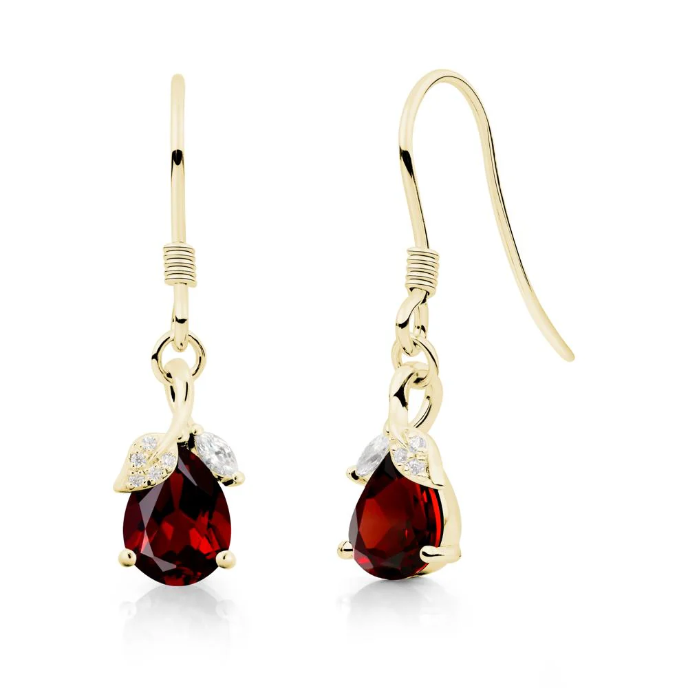 Nature Leaf Inspired Garnet Earrings - Image 6