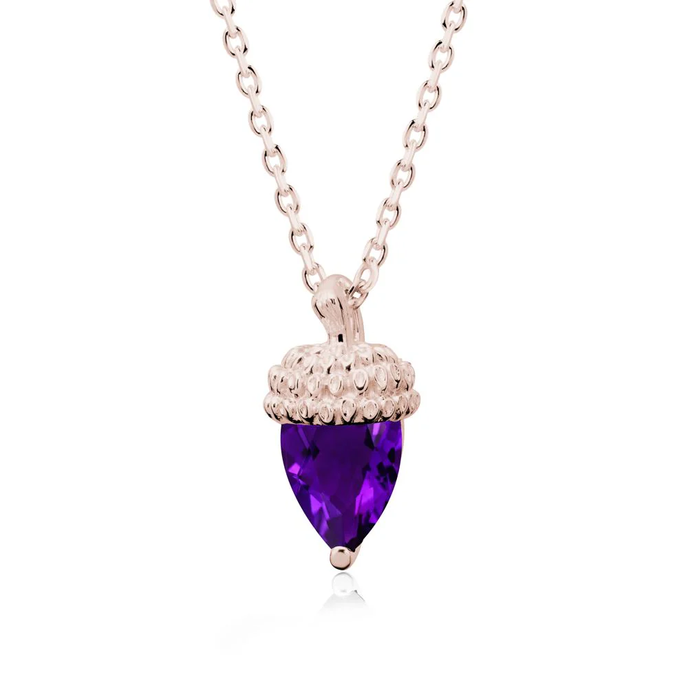 Nature's Charm Amethyst Acorn Necklace - Image 2