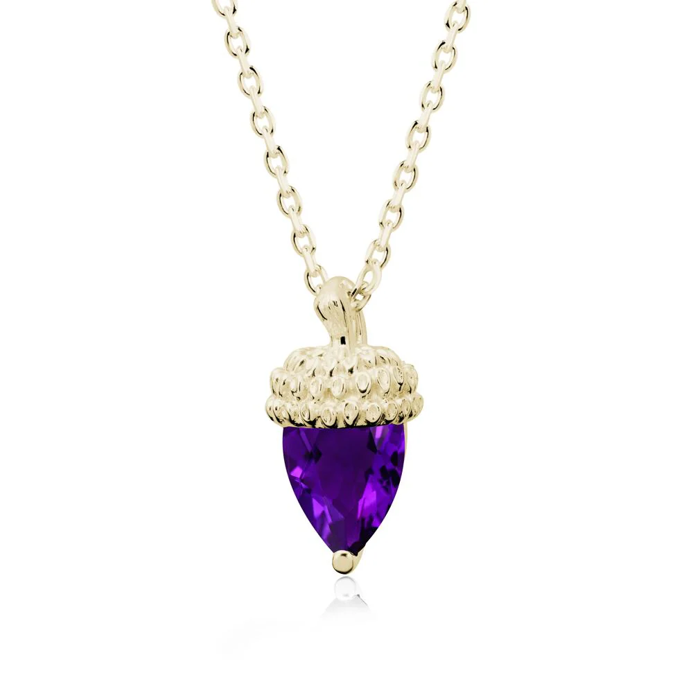 Nature's Charm Amethyst Acorn Necklace - Image 3