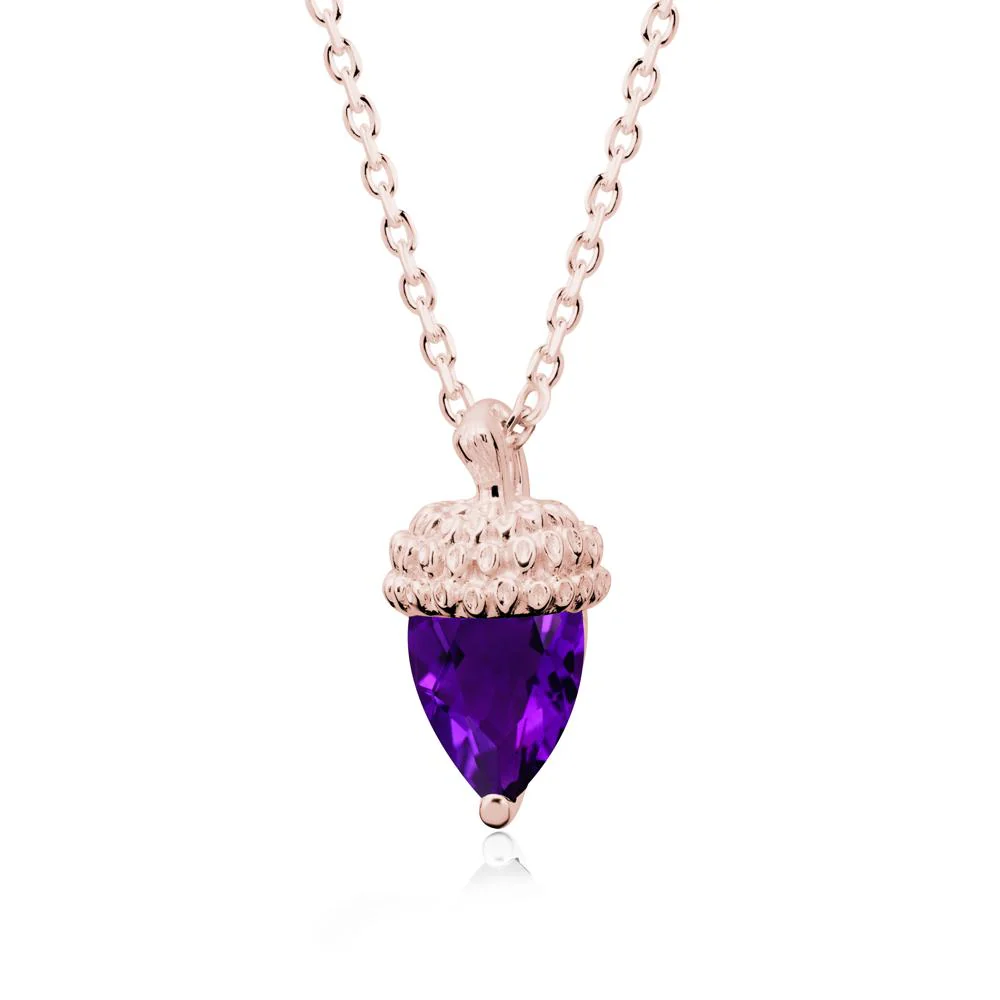 Nature's Charm Amethyst Acorn Necklace - Image 4