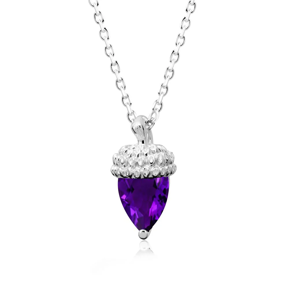 Nature's Charm Amethyst Acorn Necklace - Image 5