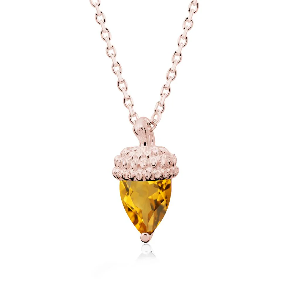 Nature's Charm Citrine Acorn Necklace - Image 4