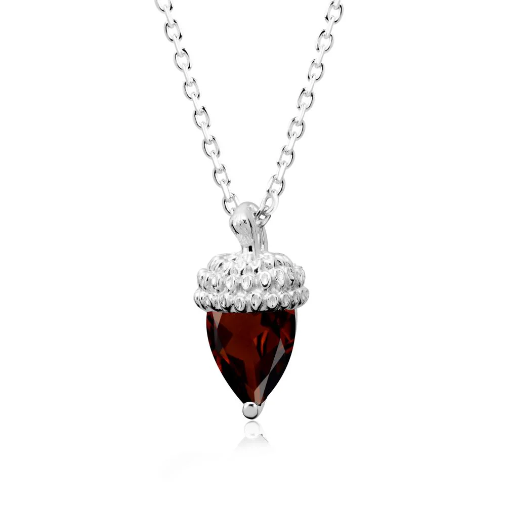 Nature's Charm Garnet Acorn Necklace