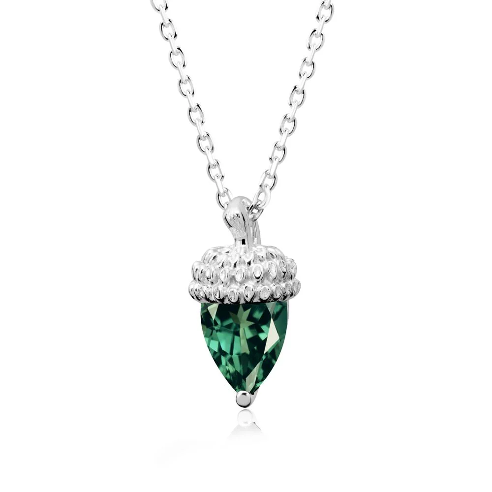 Nature's Charm Green Sapphire Acorn Necklace - Image 6