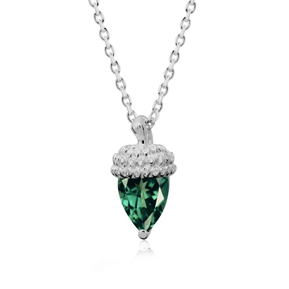 Nature's Charm Green Sapphire Acorn Necklace - Image 8
