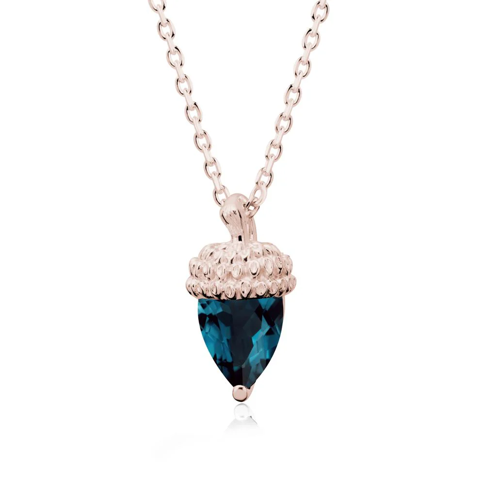 Nature's Charm London Blue Topaz Acorn Necklace - Image 2