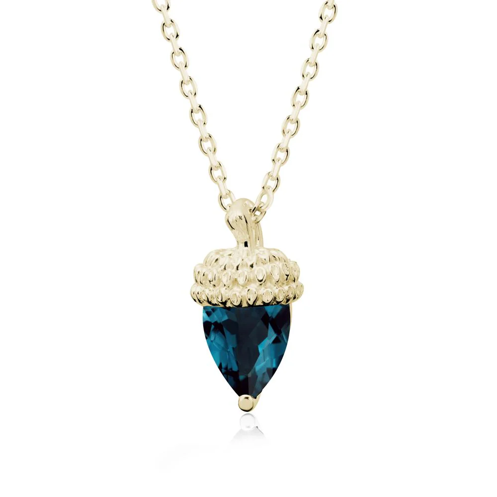 Nature's Charm London Blue Topaz Acorn Necklace - Image 4