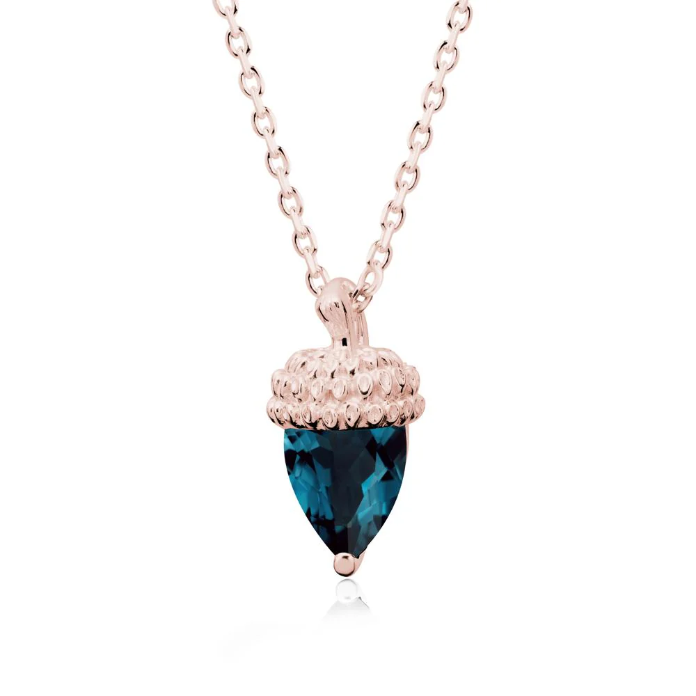 Nature's Charm London Blue Topaz Acorn Necklace - Image 5