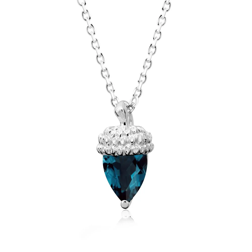 Nature's Charm London Blue Topaz Acorn Necklace - Image 6