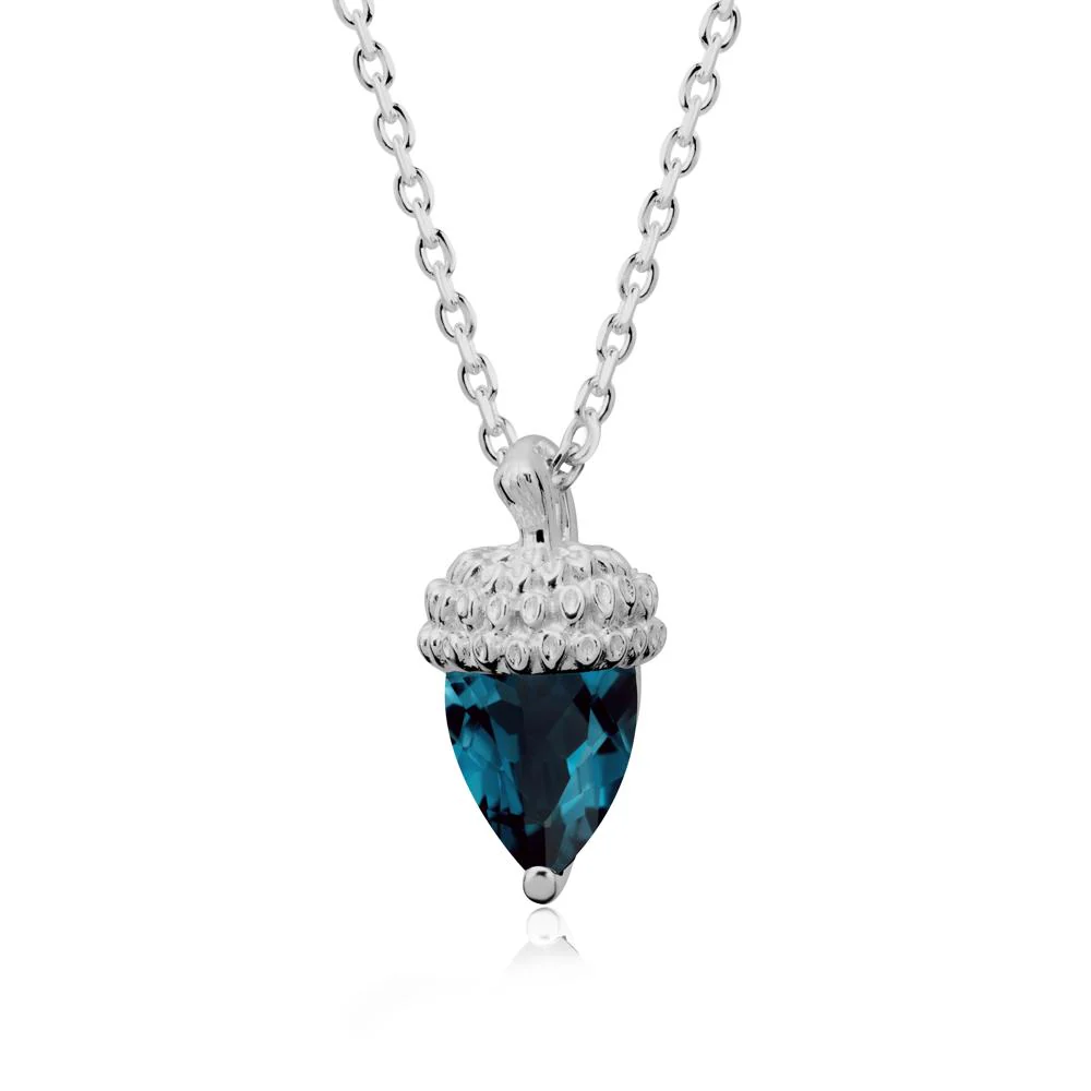 Nature's Charm London Blue Topaz Acorn Necklace - Image 8