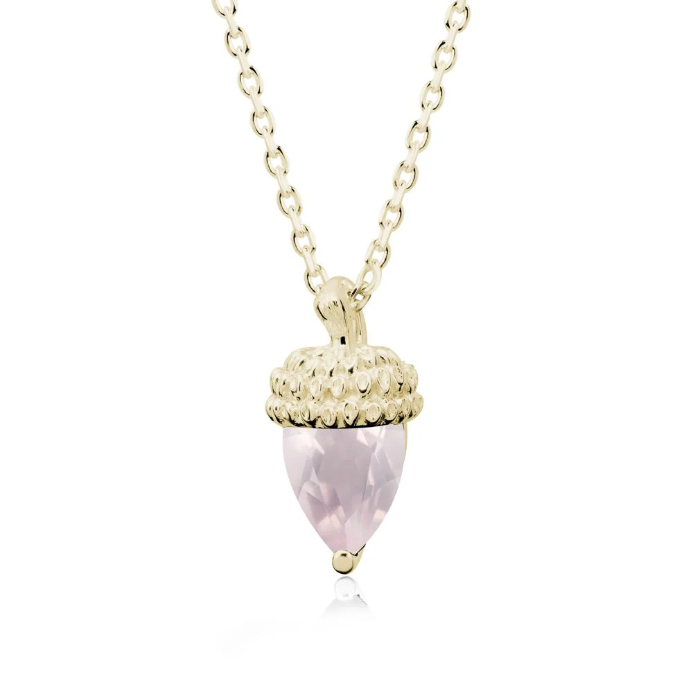 Nature's Charm Rose Quartz Acorn Necklace - Image 4