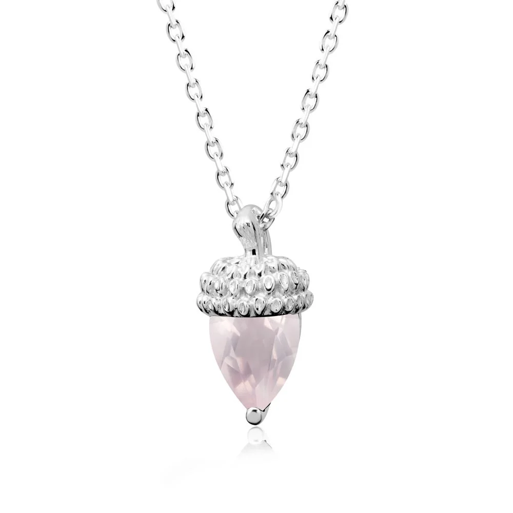 Nature's Charm Rose Quartz Acorn Necklace - Image 6