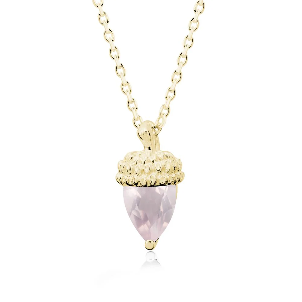 Nature's Charm Rose Quartz Acorn Necklace - Image 7