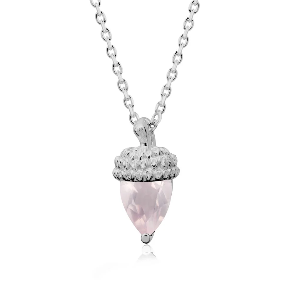 Nature's Charm Rose Quartz Acorn Necklace - Image 8
