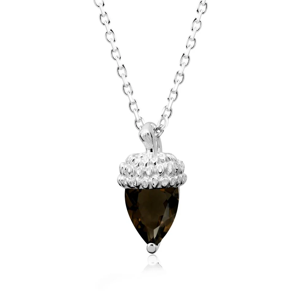 Nature's Charm Smoky Quartz Acorn Necklace - Image 9