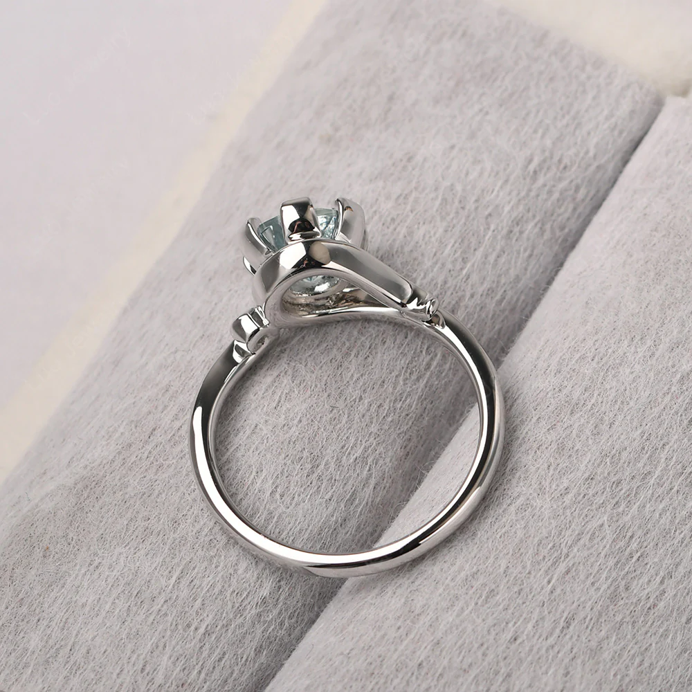 Aquamarine Non-Traditional Engagement Ring - Image 3