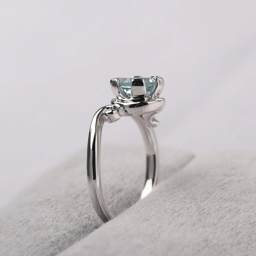 Aquamarine Non-Traditional Engagement Ring - Image 4