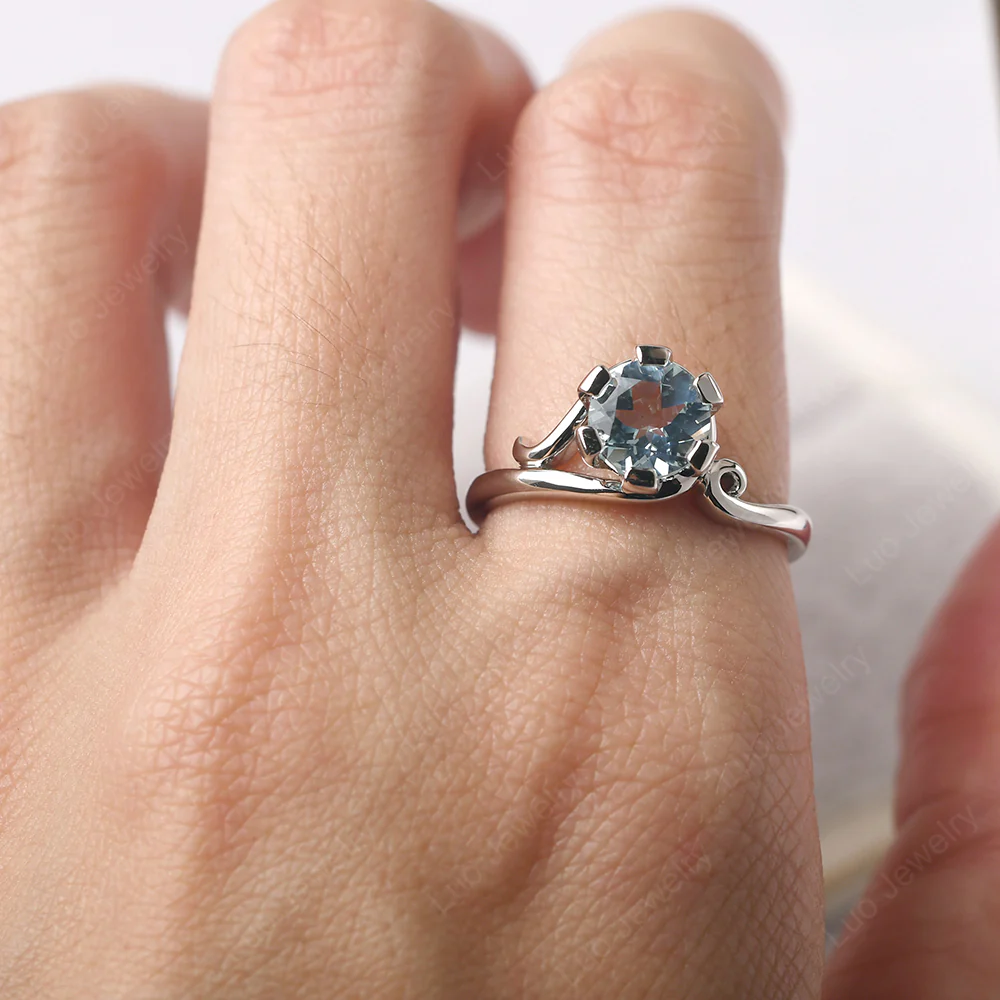 Aquamarine Non-Traditional Engagement Ring - Image 5