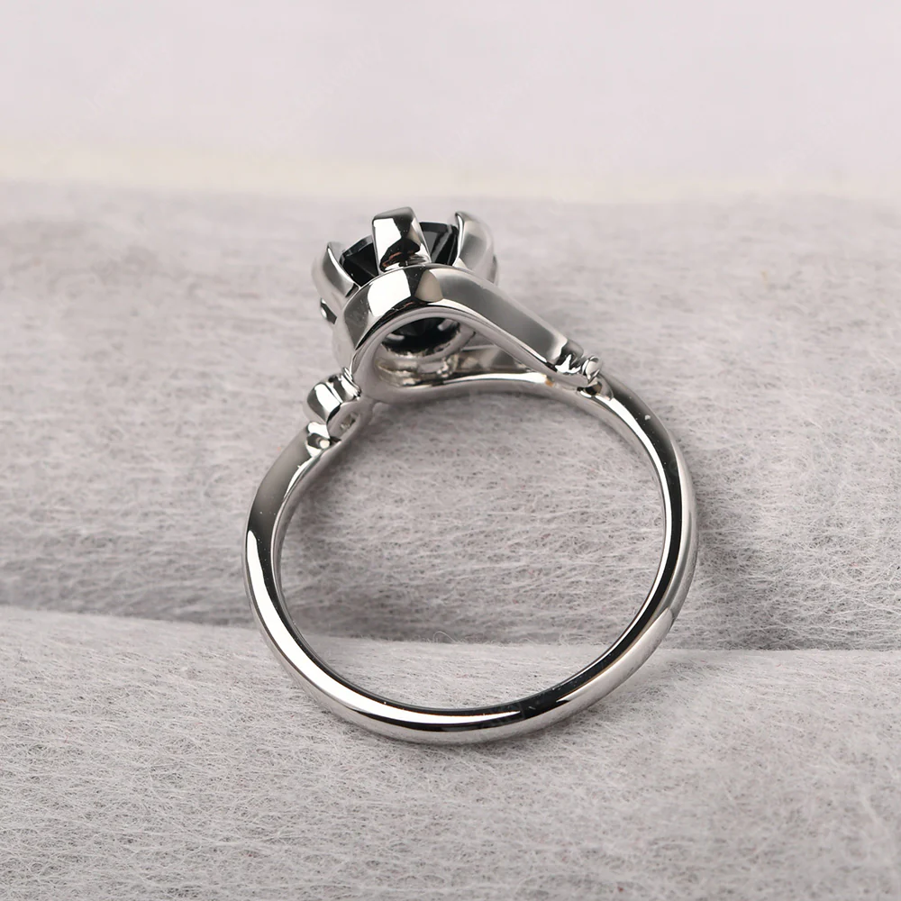 Black Spinel Nontraditional Engagement Ring - Image 3