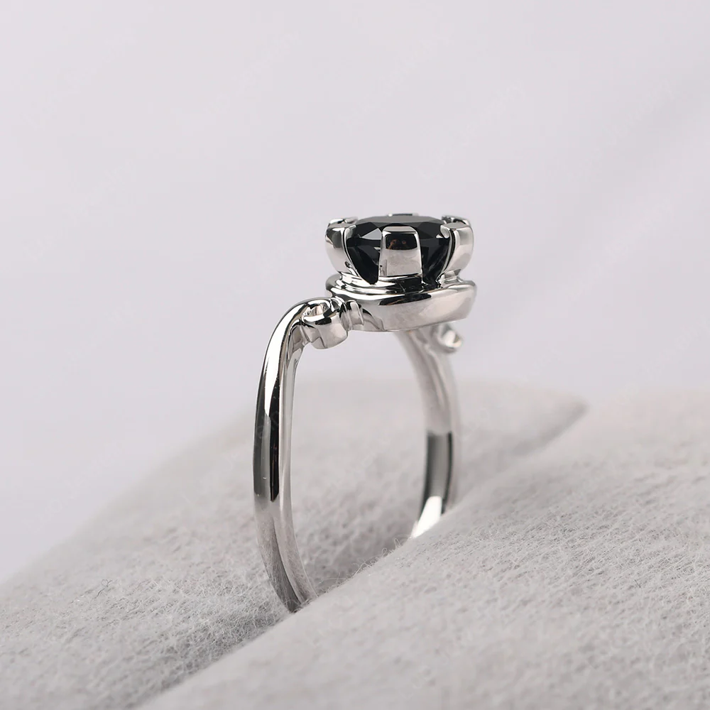 Black Spinel Nontraditional Engagement Ring - Image 4