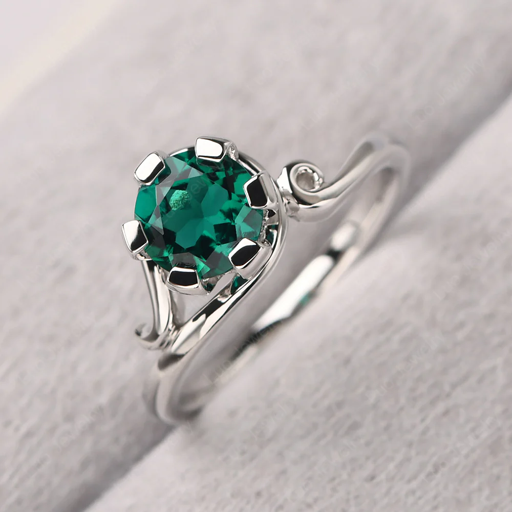 Emerald Nontraditional Engagement Ring