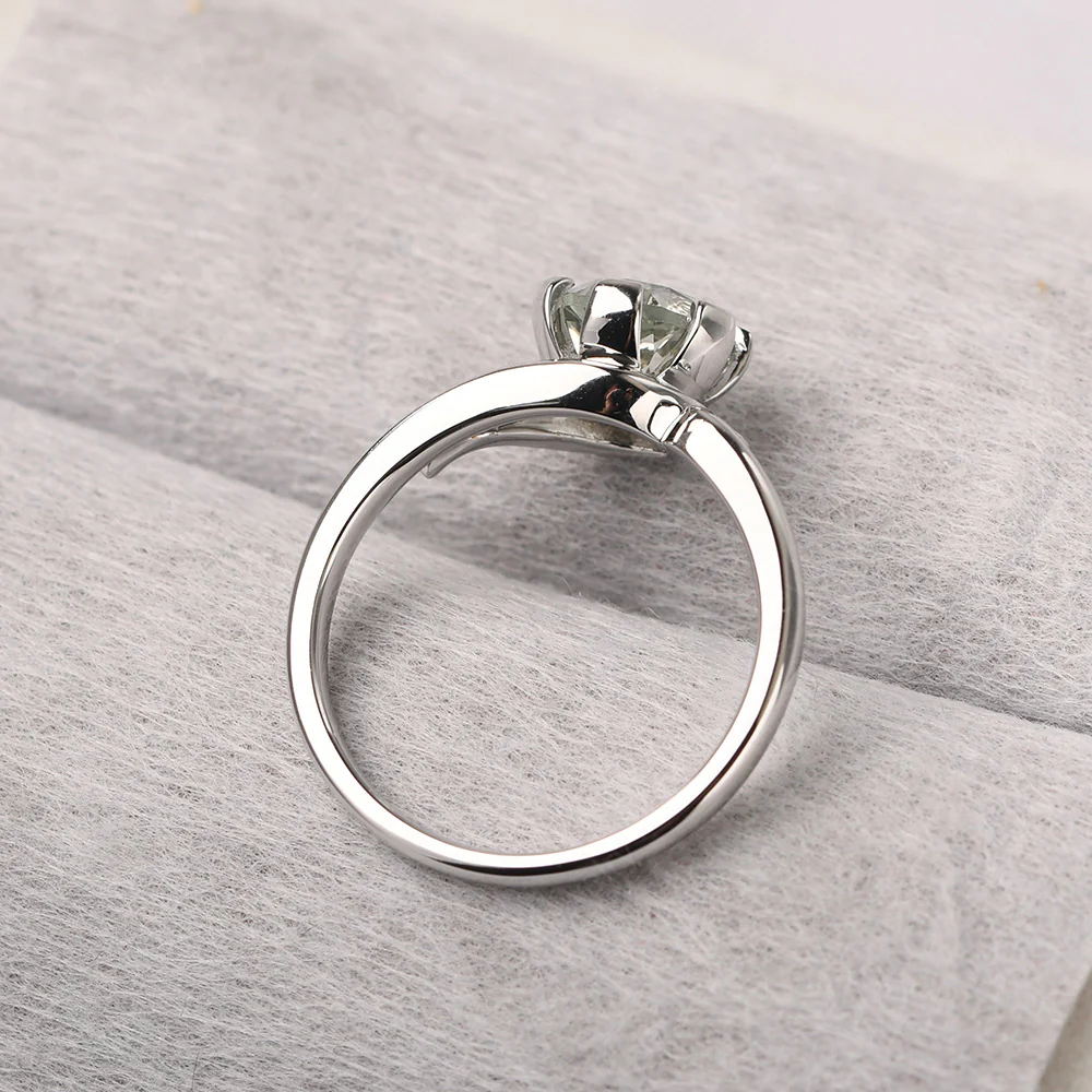 Green Amethyst Non-Traditional Engagement Ring - Image 3