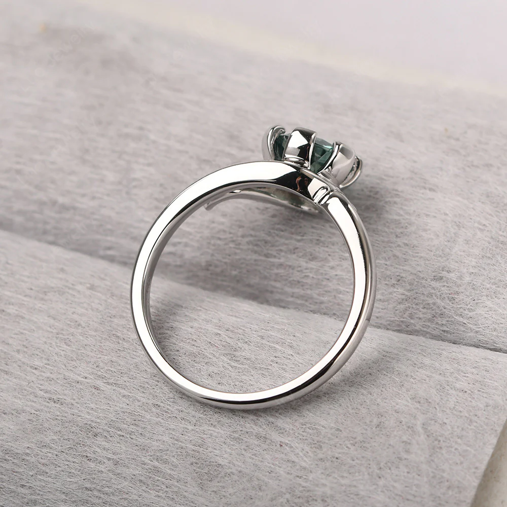 Green Sapphire Nontraditional Engagement Ring - Image 3
