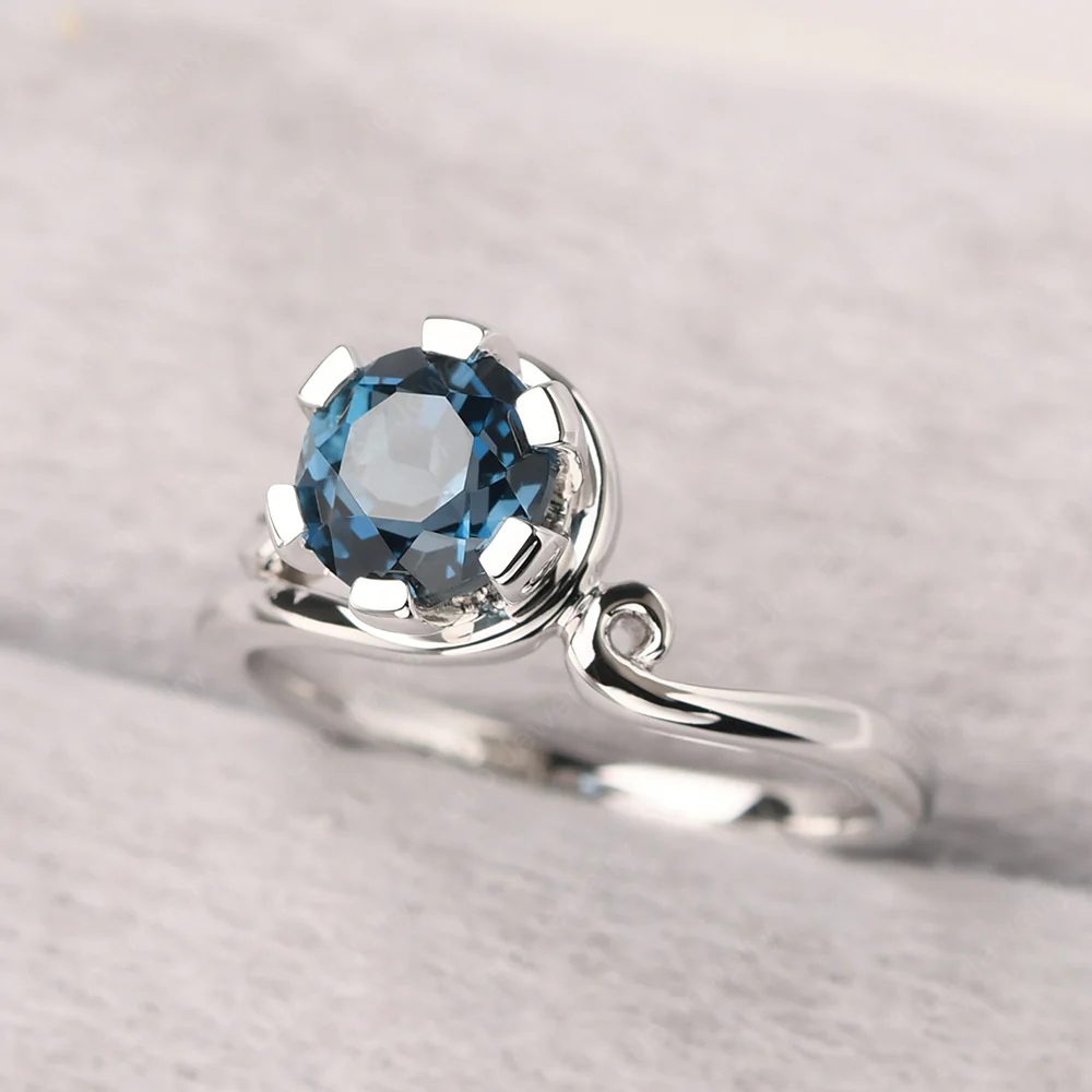 London Blue Topaz Non-Traditional Engagement Ring - Image 2