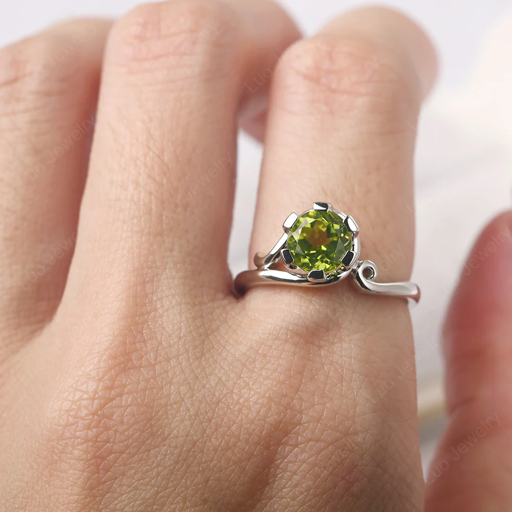Peridot Non-Traditional Engagement Ring - Image 5