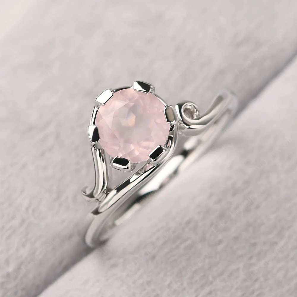 Rose Quartz Nontraditional Engagement Ring - Image 2