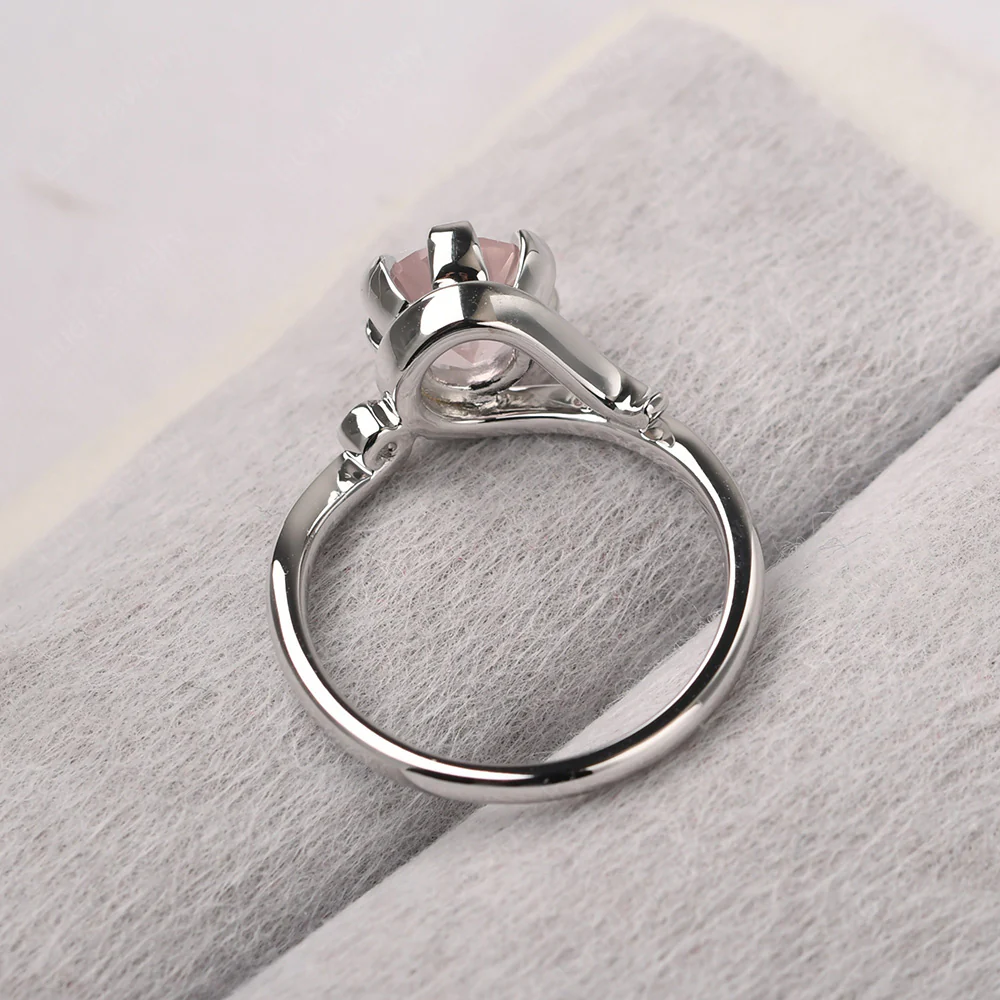 Rose Quartz Nontraditional Engagement Ring - Image 3