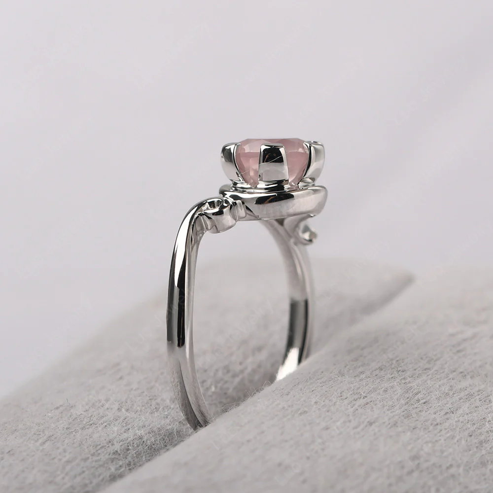 Rose Quartz Nontraditional Engagement Ring - Image 4