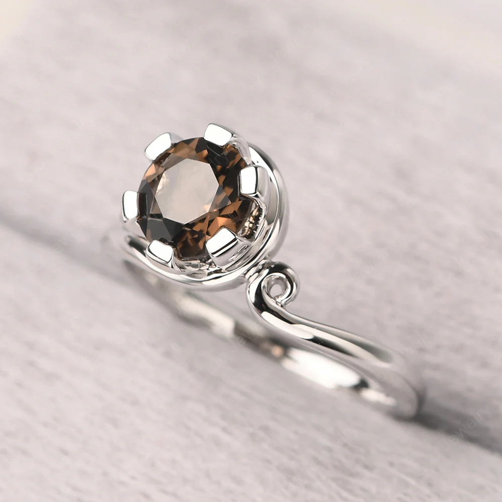 Smoky Quartz Non-Traditional Engagement Ring - Image 2