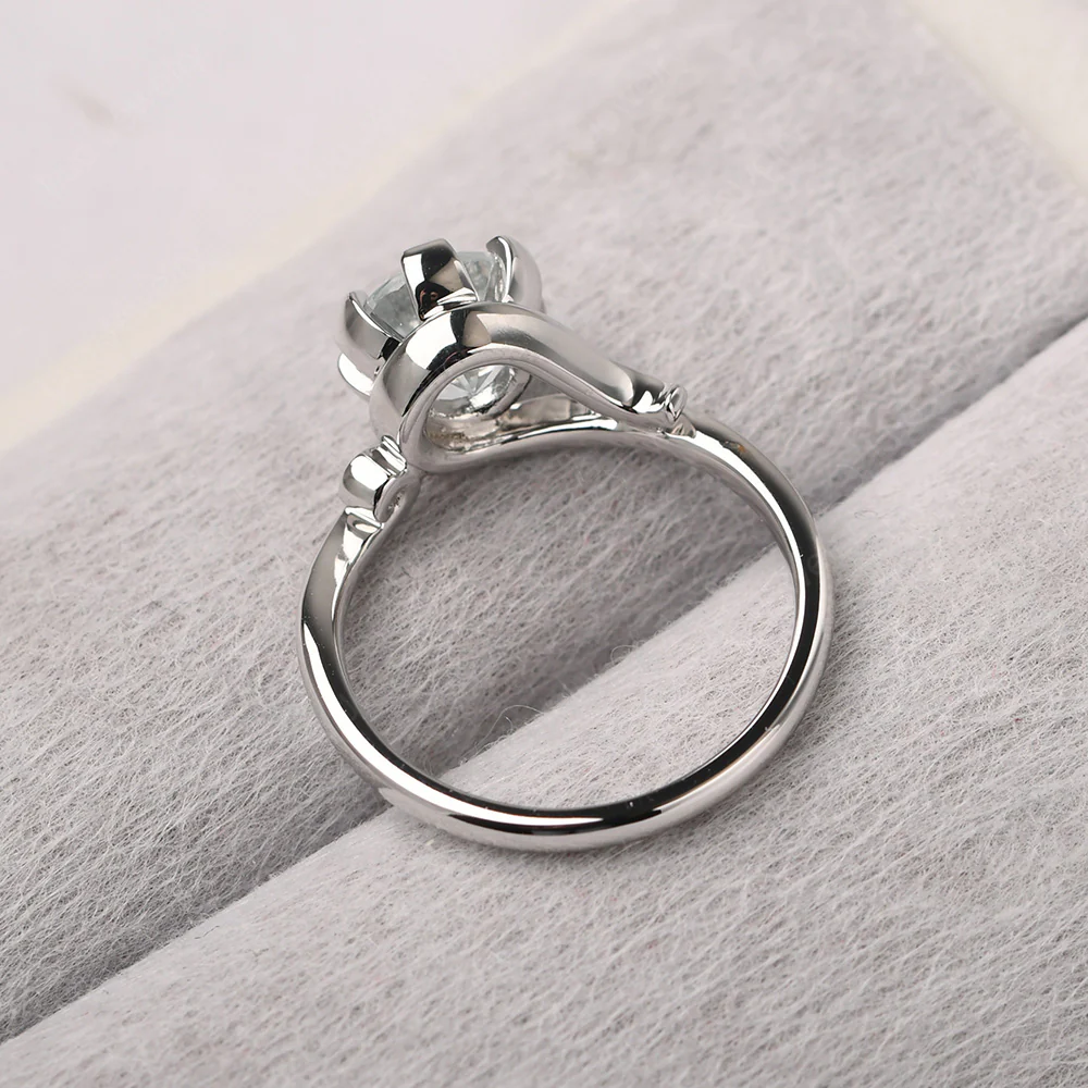 White Topaz Non-Traditional Engagement Ring - Image 3