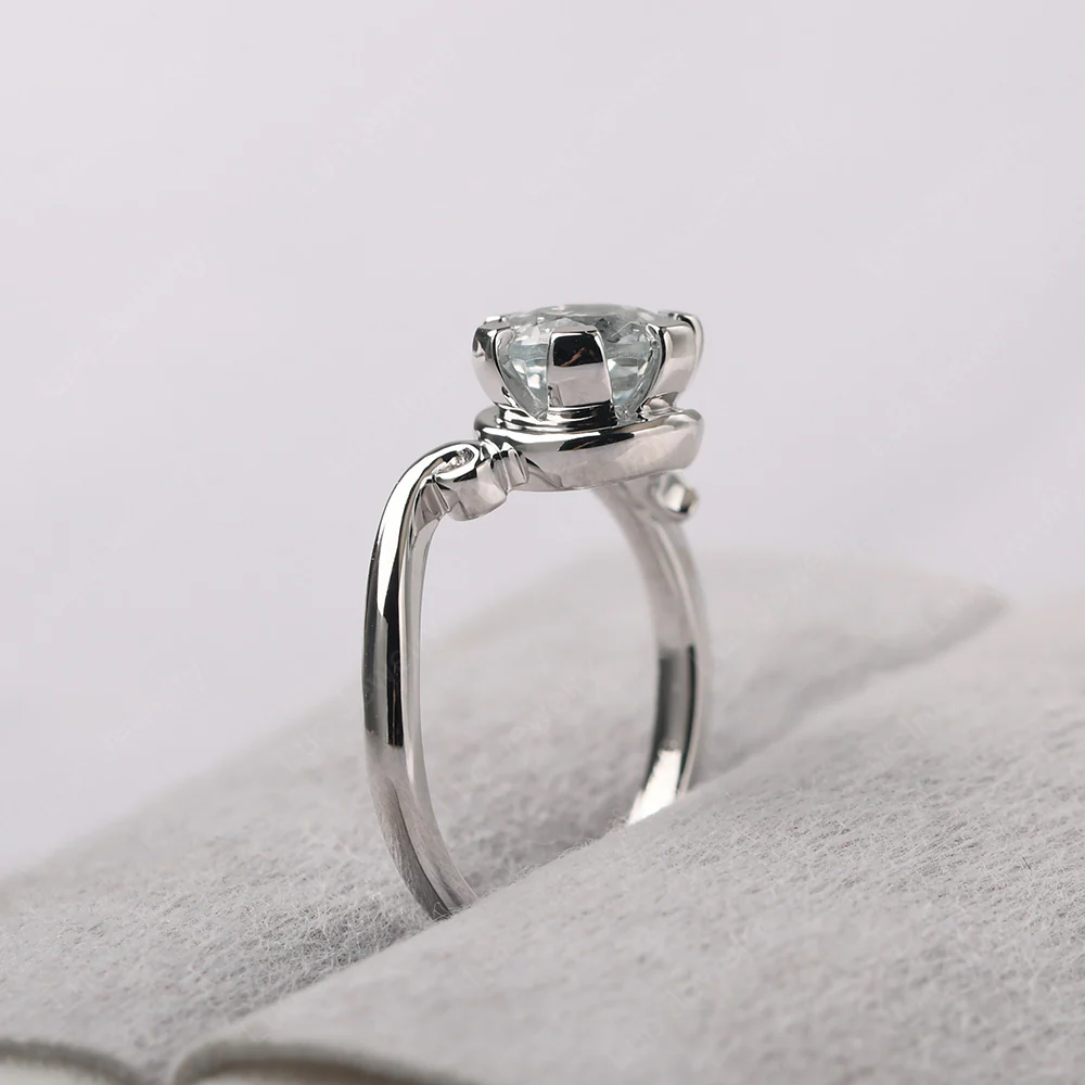 White Topaz Non-Traditional Engagement Ring - Image 4